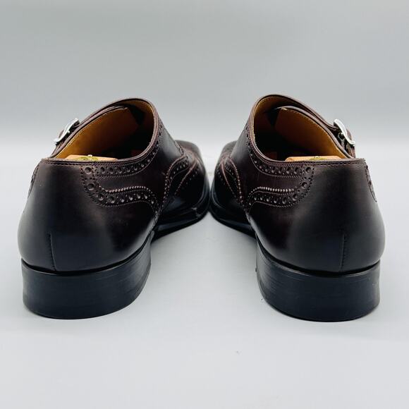 Men\'s Brown Leather Monk Strap Shoes main image 8